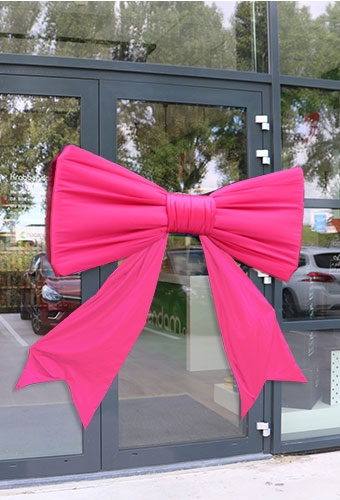 Mega Schleife SchleifeXXL Fuchsia 150x75cm & Grosser Saugnapf
