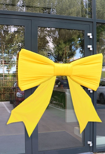 Mega Schleife SchleifeXXL Gelb 150x75cm & Grosser Saugnapf