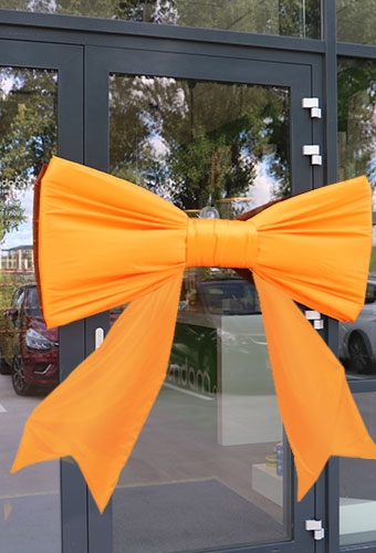 Mega Schleife SchleifeXXL Orange 150x75cm & Grosser Saugnapf