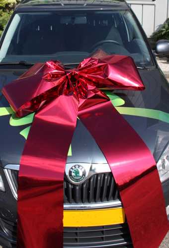 Autoschleifen Magnum Livorno Metallic Rot 90x60+70cm Autoschleife