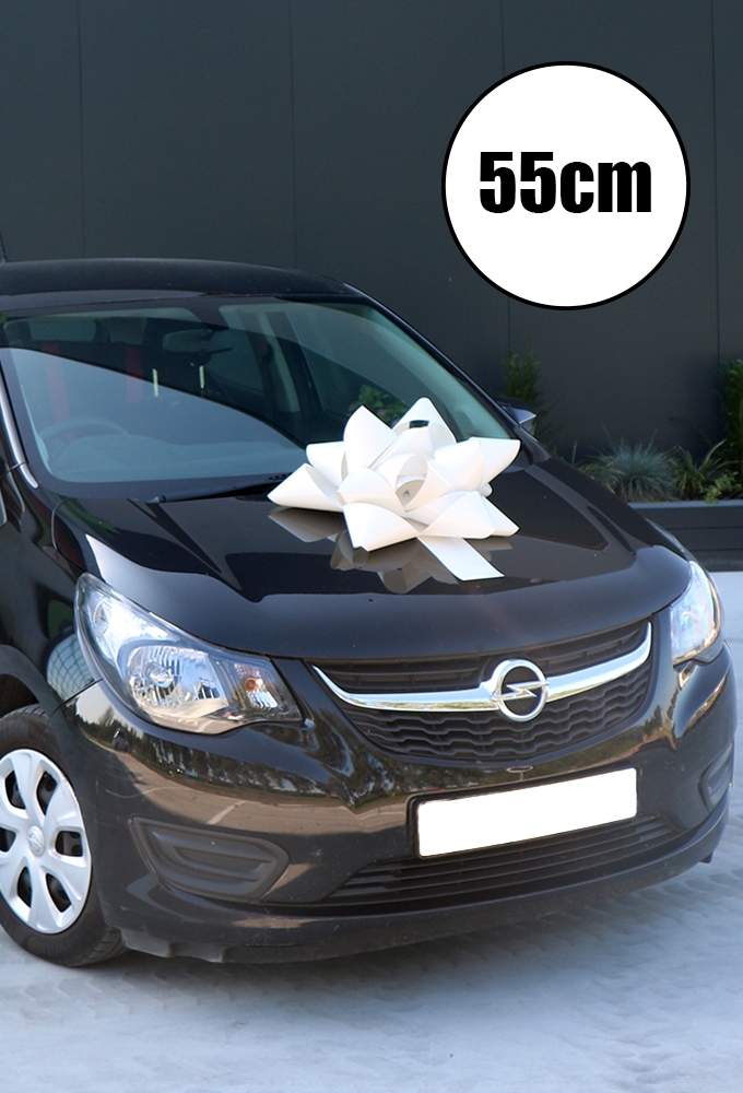 Autoschleifen Magnum Bows Bari Lack Weiss Band 10cm Hochzeit