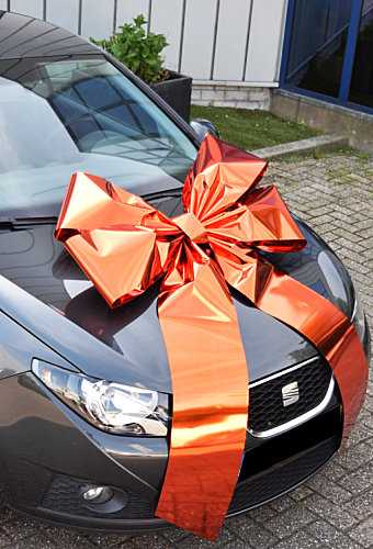 Autoschleifen Magn Livorno Metallic Orange 90x60+70 cm Autoschleife