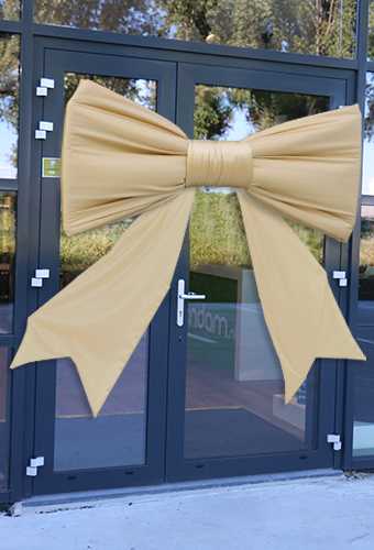 Mega Schleife SchleifeXXXL Gold 200x100cm & Grosser Saugnapf