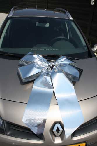 Autoschleifen Magnum Livorno Metallic Silber Schleife 70x50+60cm.