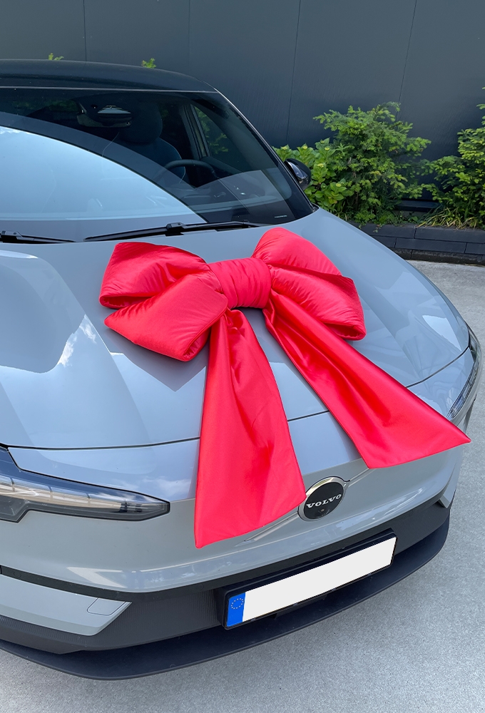 Autoschleifen Mega Doppelt Lucca Rot 77x50+40cm & Saugnapf Band 25cm