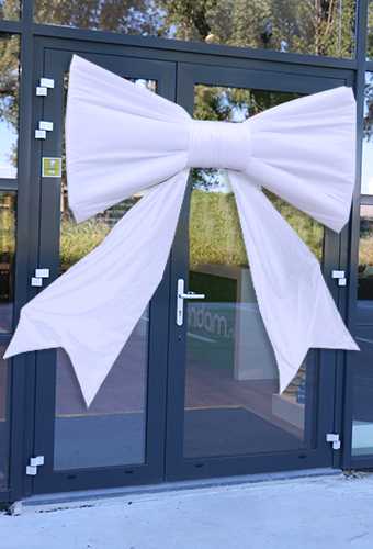 Mega Schleife SchleifeXXXL Weiss 200&100cm & Grosser Saugnapf