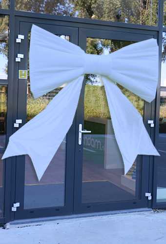 Mega Schleife SchleifeXXXL Silber 200x100cm & Grosser Saugnapf