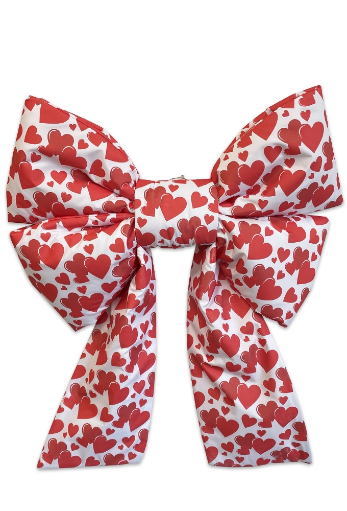 Autoschleifen Mega Doppelt Herzen Lucca Rot 77x50+40cm&Saugnapf+Band