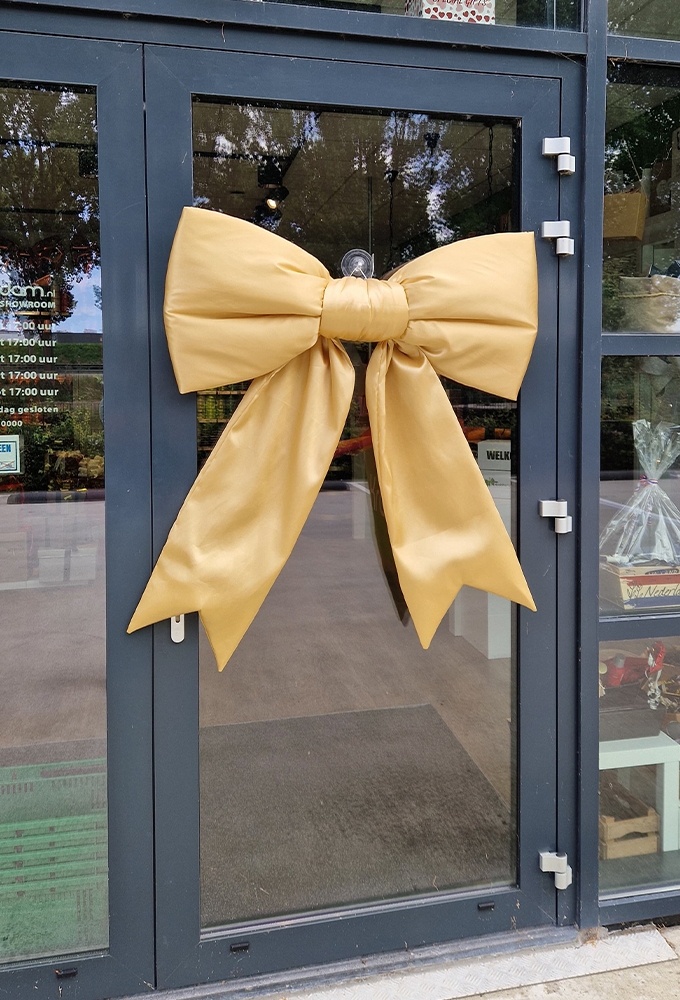 Mega Schleife SchleifeXL Gold 100x50cm & Grosser Saugnapf