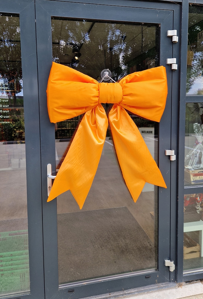 Mega Schleife SchleifeXL Orange 100x50cm & Grosser Saugnapf