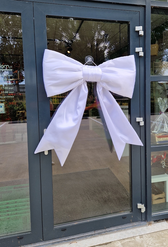 Mega Schleife SchleifeXL Weiss 100x50cm & Grosser Saugnapf