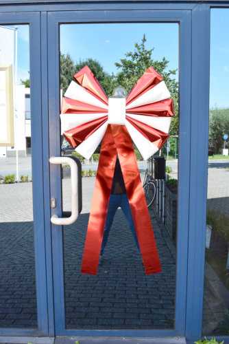 Magnum Bows Schleife Florence Metallic Rot & Weiss 67x60+45cm