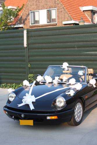 Hochzeits paket Für Auto mit Schleifen und Band weiss gelackt