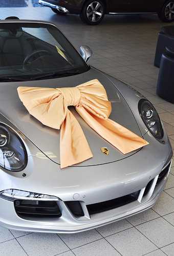 Autoschleifen Mega Doppelt Lucca Gold 77x50+40cm & Saugnapf Band 25cm