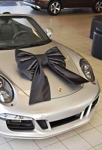 Autoschleifen Mega Doppelt Lucca Schwarz 77x50+40cm Saugnapf Band 25cm