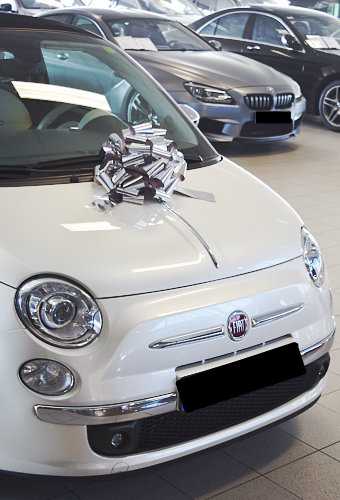 AKTION Autoschleife Grosse Padova Metallic Silber d35+17cm Höhe 22cm